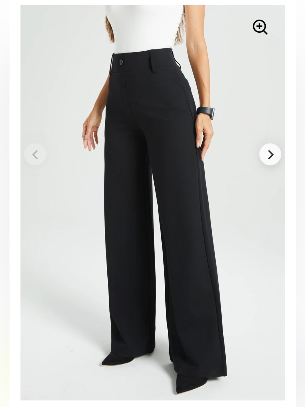 Betabrand Black Boot-Cut Wide-Leg Pants Stretch Versatile Yoga Legging - Size SP